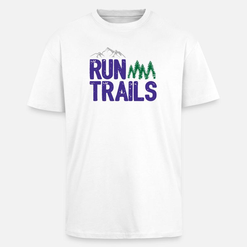 Run Trails - Oversized Heavyweight Unisex T-Shirt - Weiß