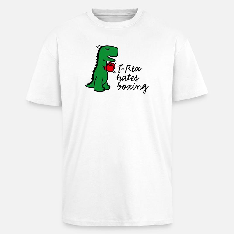 T-Rex hates boxing Boxen Boxhandschuhe - Oversized Heavyweight Unisex T-Shirt - Weiß