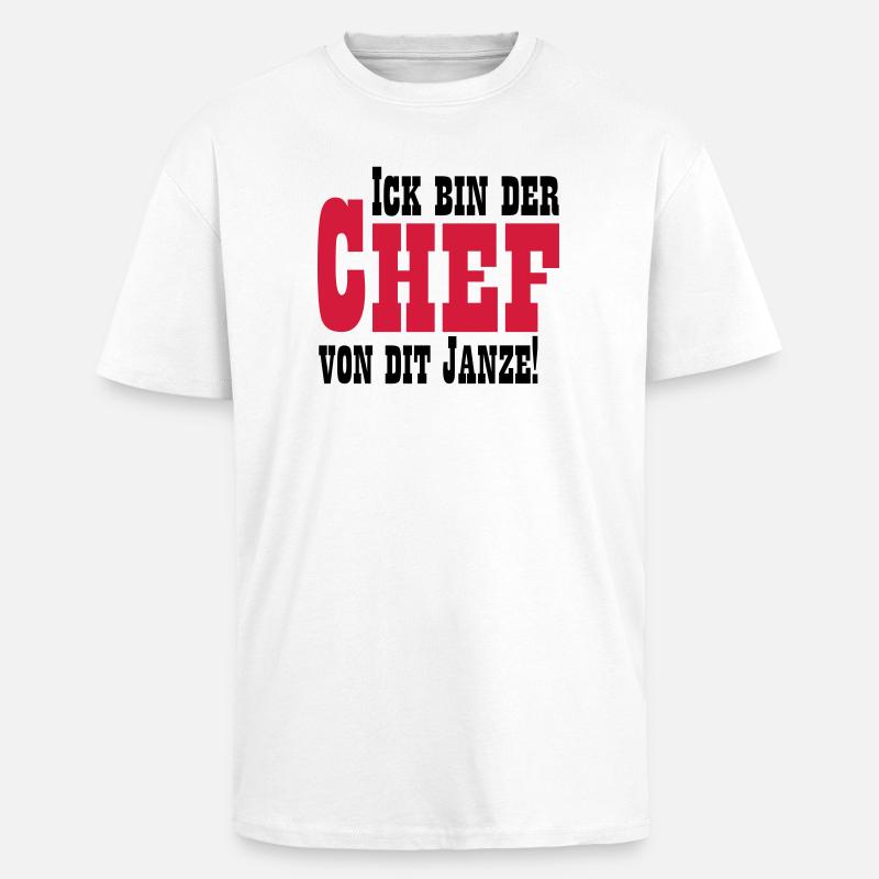 Chef von dit janze - Oversized Heavyweight Unisex T-Shirt - Weiß