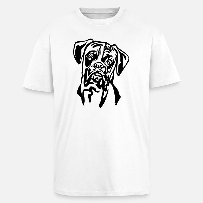 Boxer head - Unisex Oversized Heavyweight T-shirt - white