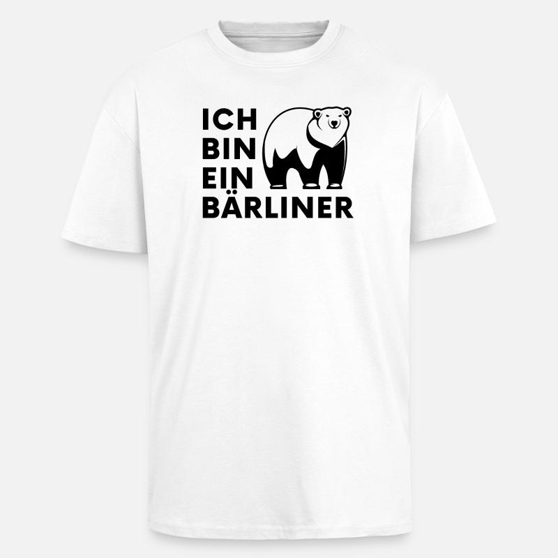 Polar Bären Silhouette Kontrast - Oversized Heavyweight Unisex T-Shirt - Weiß