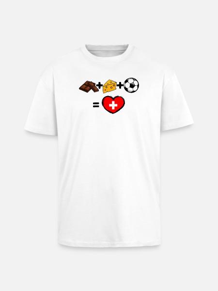 Switzerland National Football Team Soccer Fan Team - Unisex Oversized Heavyweight T-shirt - white