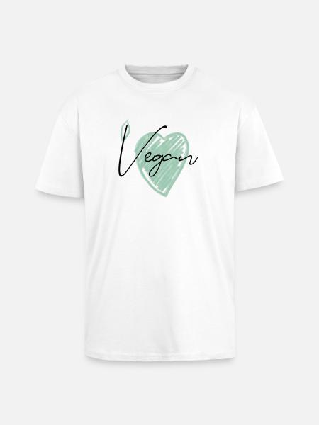 Végétalien - T-shirt unisexe oversize épais - blanc