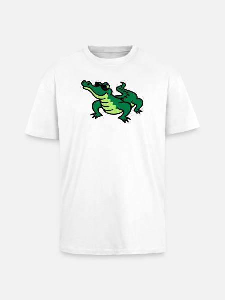 Cool Croc - Unisex Oversized Heavyweight T-shirt - white
