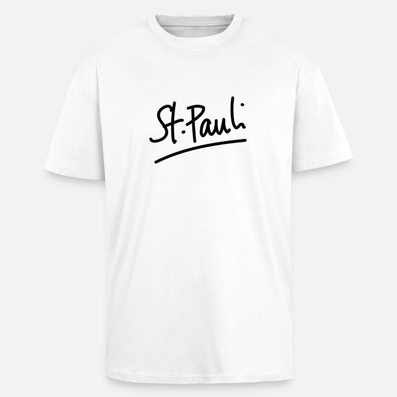 St. Pauli - écriture - T-shirt unisexe oversize épais - blanc