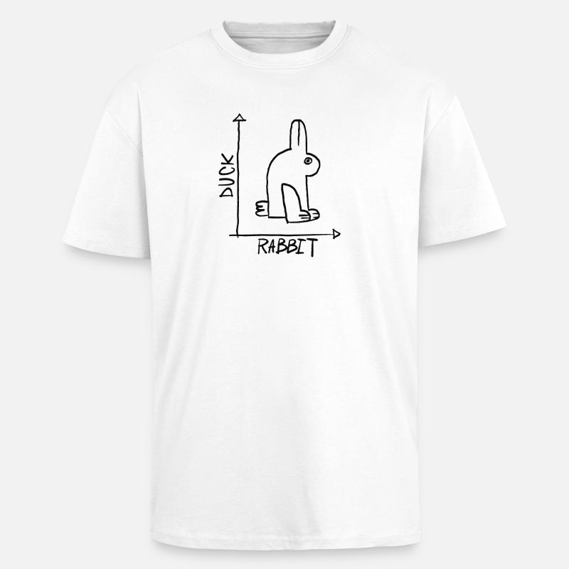 Ente oder Hase - Oversized Heavyweight Unisex T-Shirt - Weiß