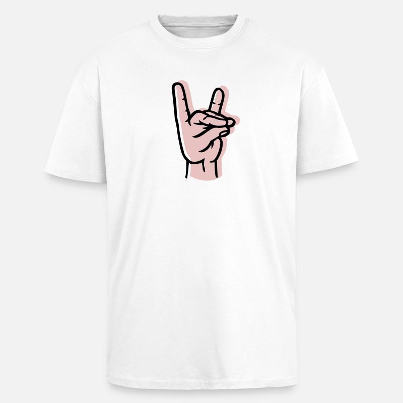 Main - renard - offset - T-shirt unisexe oversize épais - blanc