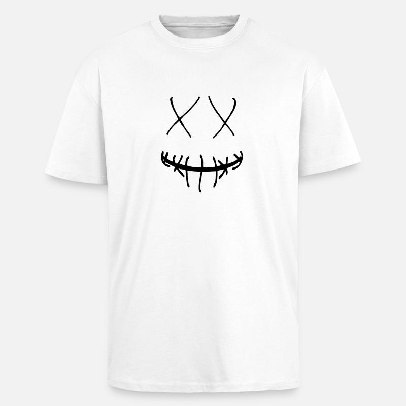Fröhliches Gesicht Design - Geschenk Geschenkidee - Oversized Heavyweight Unisex T-Shirt - Weiß