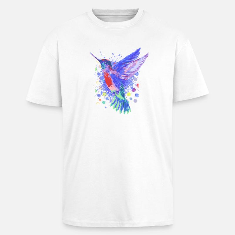 Kolibri Vogel - Schöner bunter Vogel - Oversized Heavyweight Unisex T-Shirt - Weiß