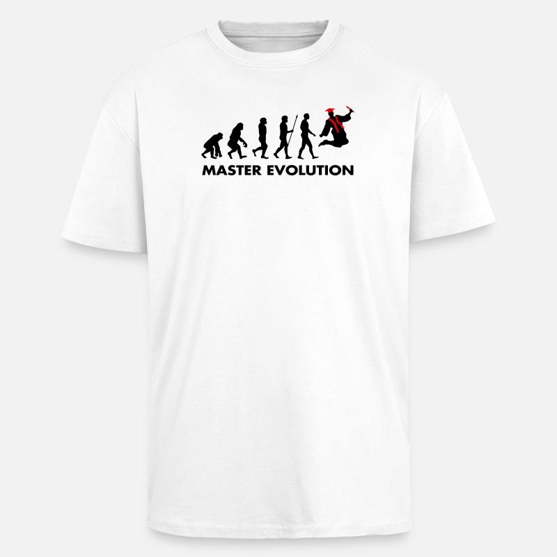 Master evolution exam passed school graduation - Unisex Oversized Heavyweight T-shirt - white