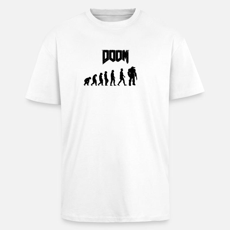 Minimalist Human Evolution Silhouettes - Unisex Oversized Heavyweight T-shirt - white