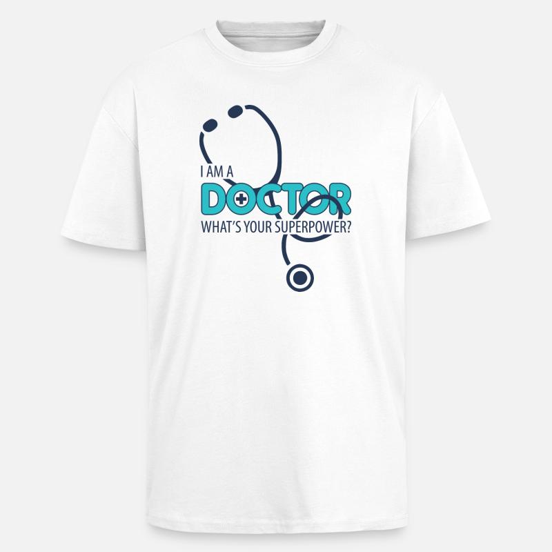 Ich bin ein Arzt - Oversized Heavyweight Unisex T-Shirt - Weiß
