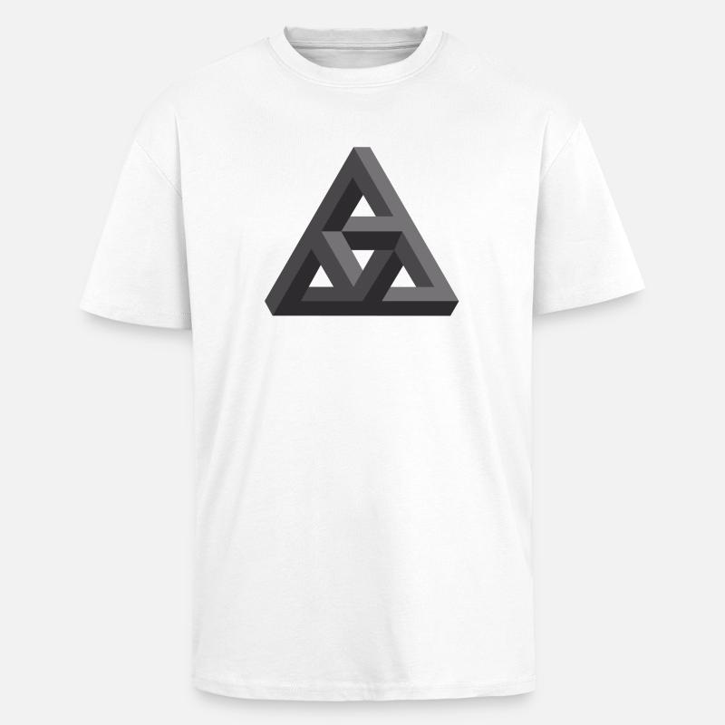 Abstract Geometry Pattern in Gray - Unisex Oversized Heavyweight T-shirt - white