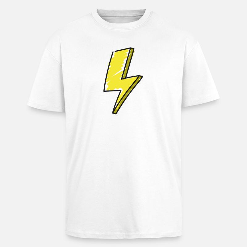 Foudre - illustration - T-shirt unisexe oversize épais - blanc