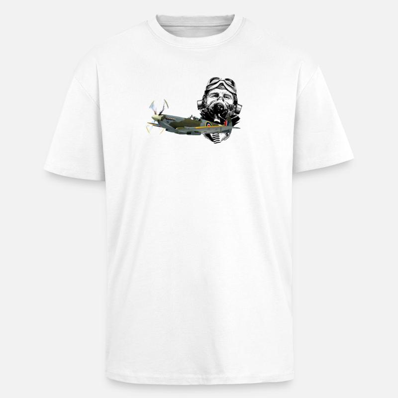 Pilot spitfire - T-shirt unisexe oversize épais - blanc