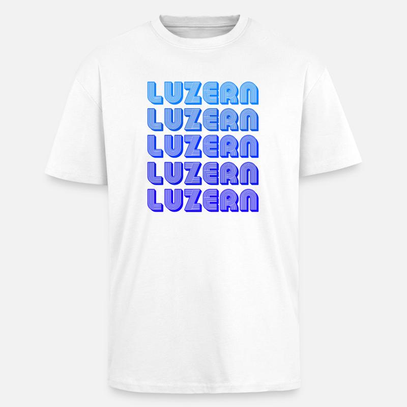 Luzern Gradient Schriftzug - Oversized Heavyweight Unisex T-Shirt - Weiß