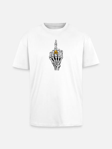 Rock rocker heavy metal hard rock skelet - Unisex oversized T-shirt van zware kwaliteit - wit