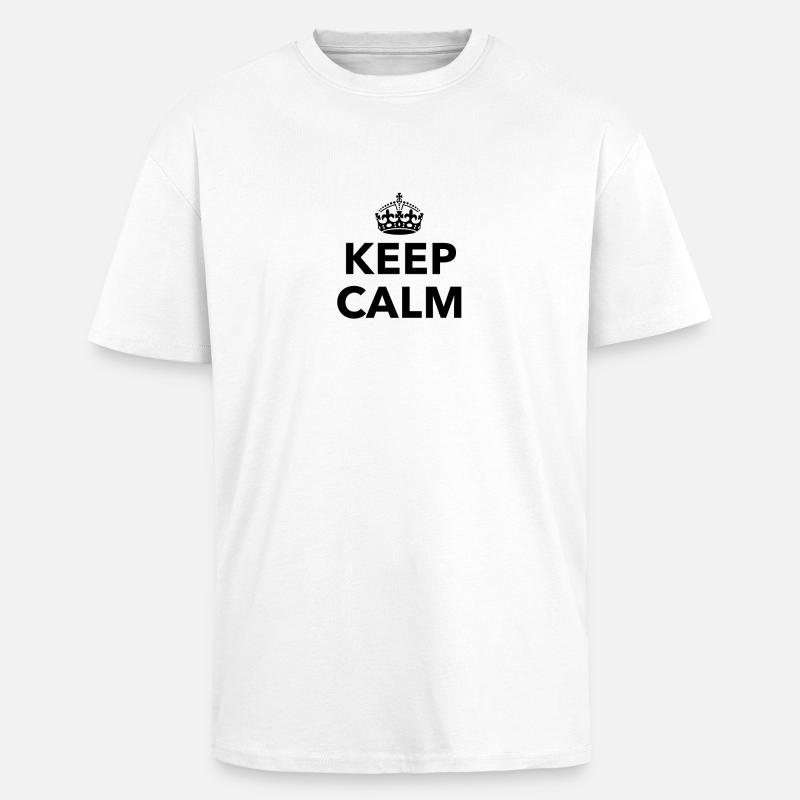 keep calm customizable - Unisex Oversized Heavyweight T-shirt - white