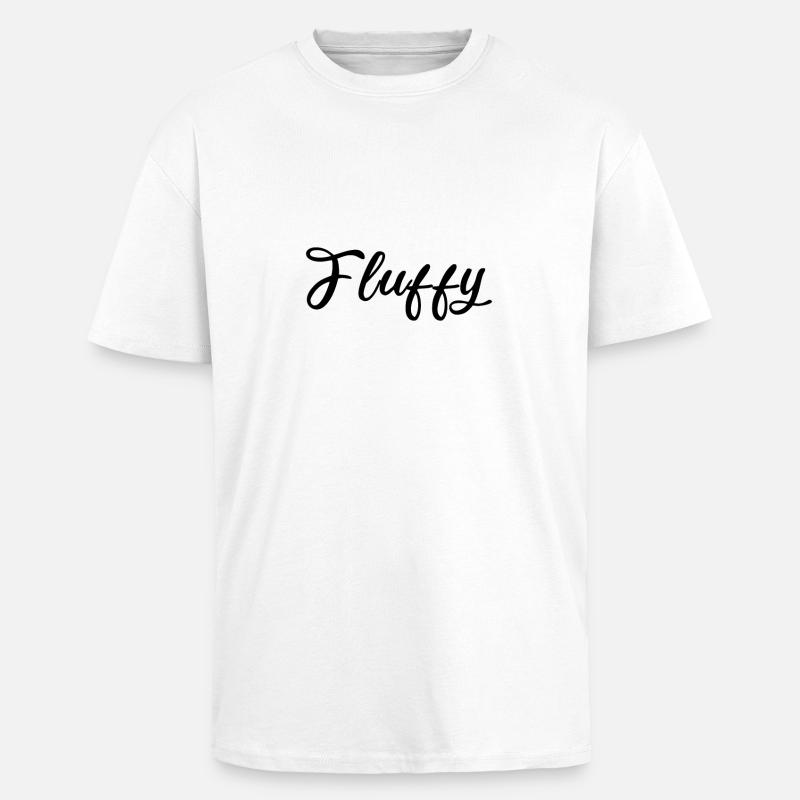 Fluffy Script Glitter Lettering - Unisex Oversized Heavyweight T-shirt - white