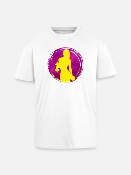 Entraînement de musculation avec haltères - T-shirt unisexe oversize épais - blanc
