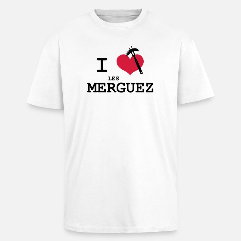 Ich liebe les Merguez - Oversized Heavyweight Unisex T-Shirt - Weiß
