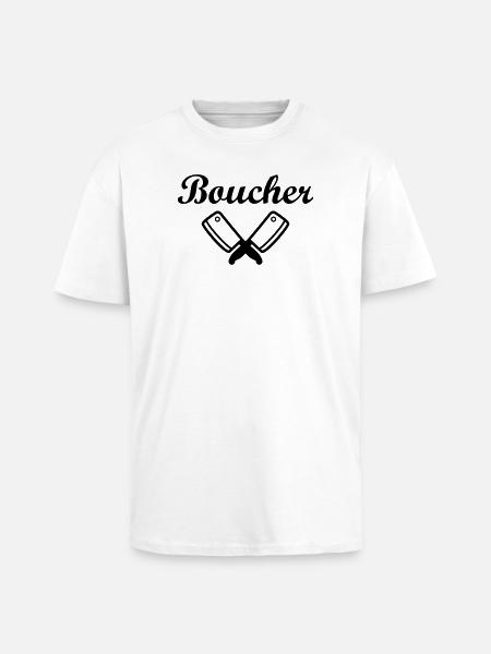 Boucher - T-shirt unisexe oversize épais - blanc