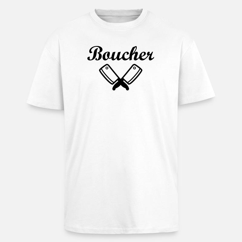 Boucher - T-shirt unisexe oversize épais - blanc