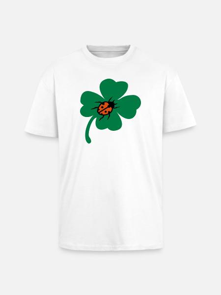 Lucky Cloverleaf Ladybug - Unisex Oversized Heavyweight T-shirt - white