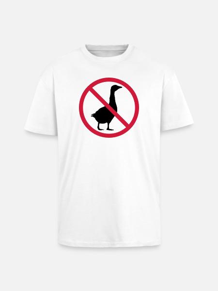 Signe interdit d'oie - T-shirt unisexe oversize épais - blanc