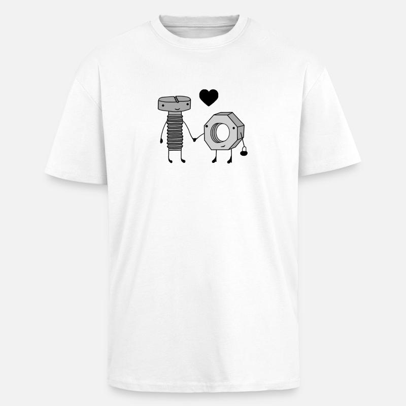 Illustration de vis techniques - T-shirt unisexe oversize épais - blanc