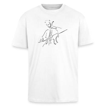 Cellist pur scharz - Oversized Heavyweight Unisex T-Shirt - Weiß - Vorne - Alina (178cm) & Michal (187cm)