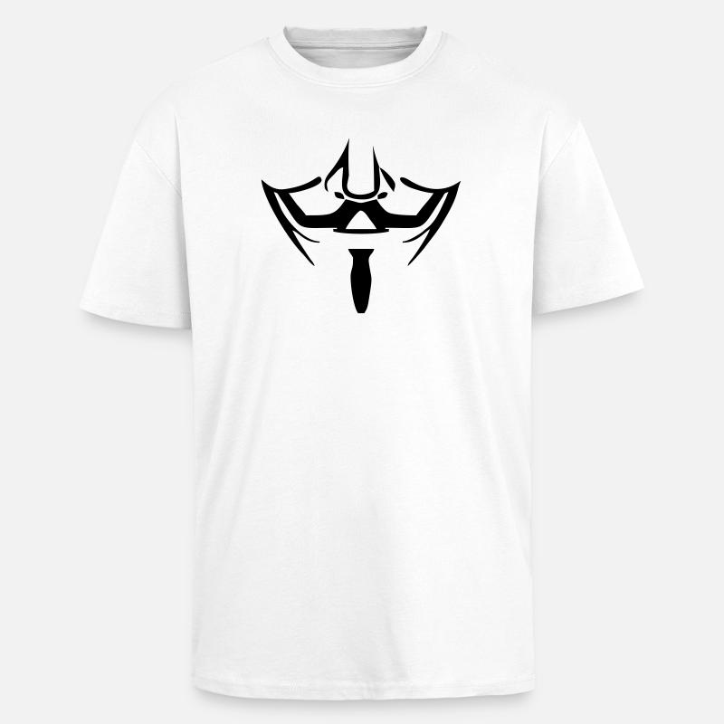 Anonymous Maske - Oversized Heavyweight Unisex T-Shirt - Weiß