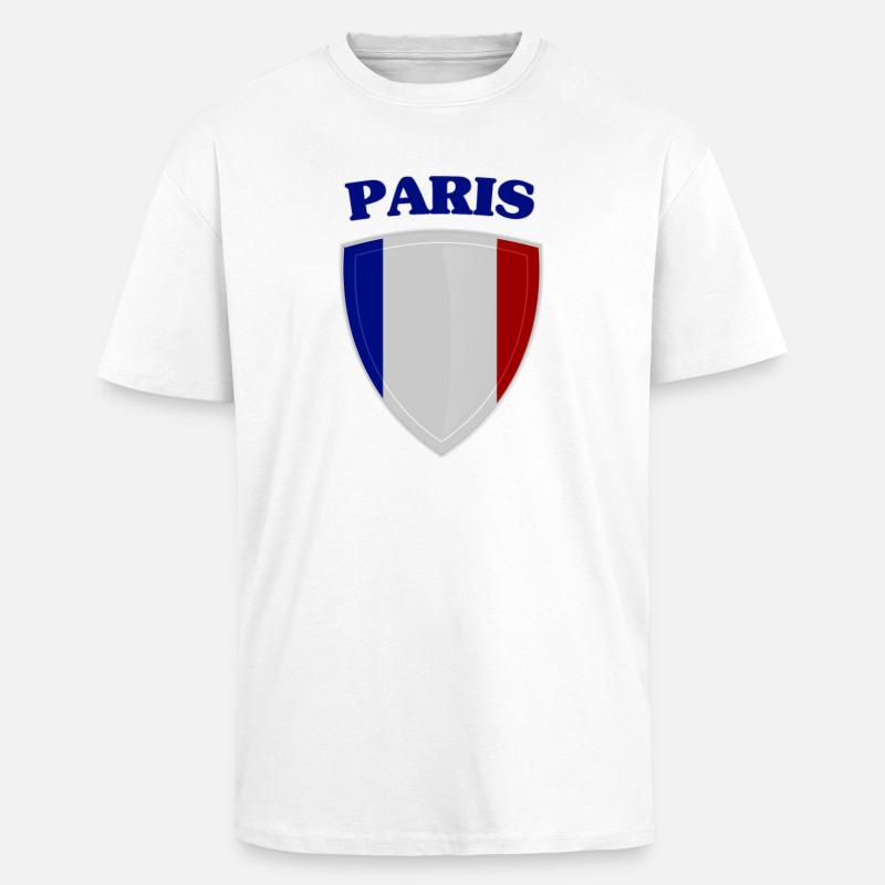 Paris (Paris) - T-shirt unisexe oversize épais - blanc