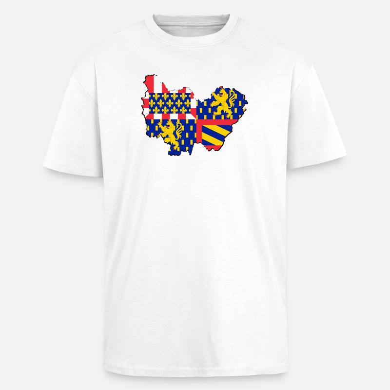bourgogne franche Comté - T-shirt unisex oversize pesante - bianco