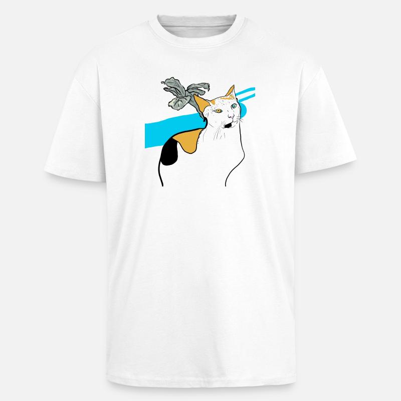 sitzende Katze - Oversized Heavyweight Unisex T-Shirt - Weiß