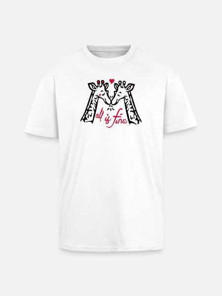 Giraffen Liebe - Oversized Heavyweight Unisex T-Shirt - Weiß
