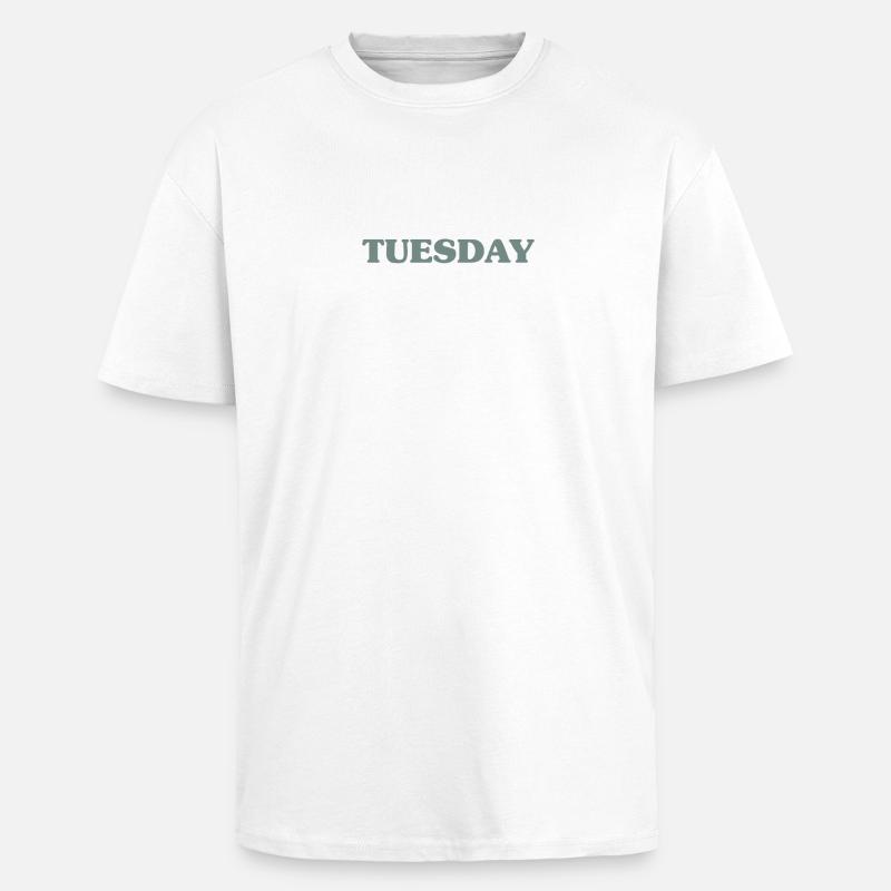 Le mardi - T-shirt unisexe oversize épais - blanc