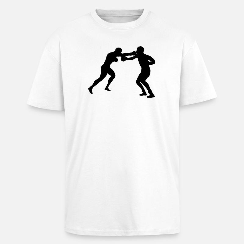 Combat de boxe - T-shirt unisexe oversize épais - blanc