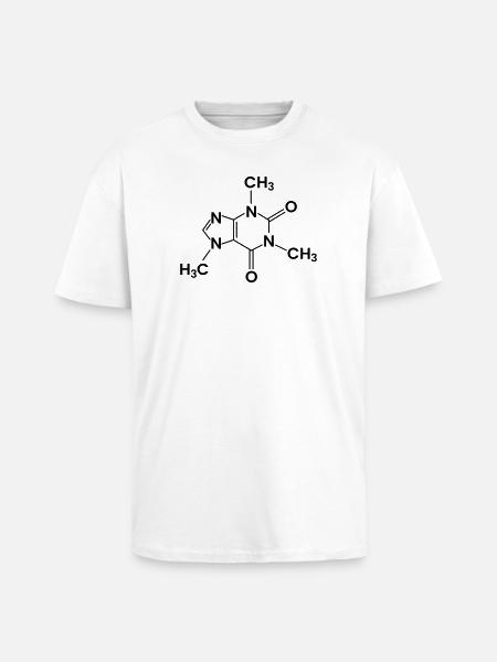 Coffee Chemical Structure Caffeine - Unisex Oversized Heavyweight T-shirt - white