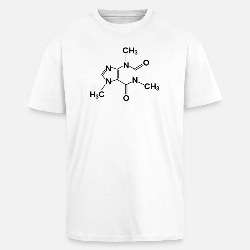 Structure chimique du café Caféine - T-shirt unisexe oversize épais - blanc
