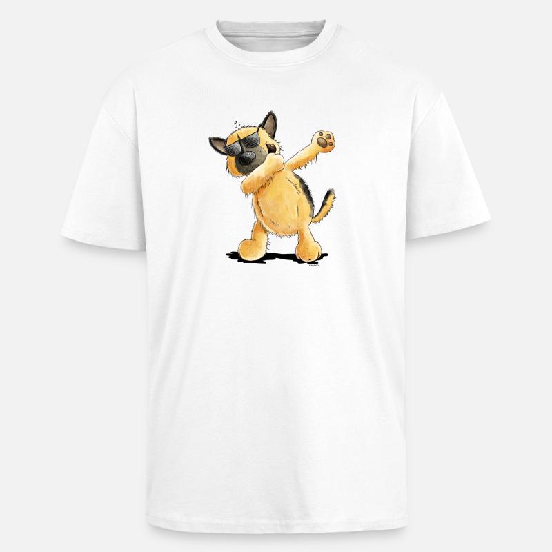 Dab Dance German Shepherd - Unisex Oversized Heavyweight T-shirt - white