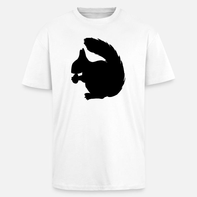 Eichhörnchen mit Nussschattenfigur - Oversized Heavyweight Unisex T-Shirt - Weiß
