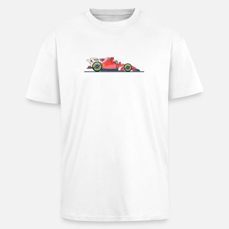 Course de voitures de course - T-shirt unisexe oversize épais - blanc