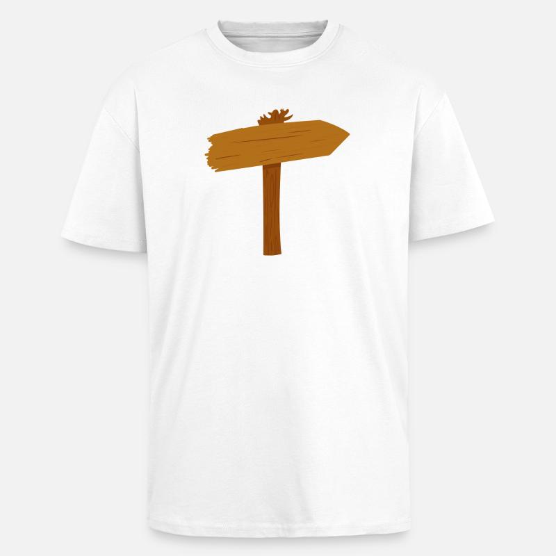 Signpost Path Path Direction - Unisex Oversized Heavyweight T-shirt - white