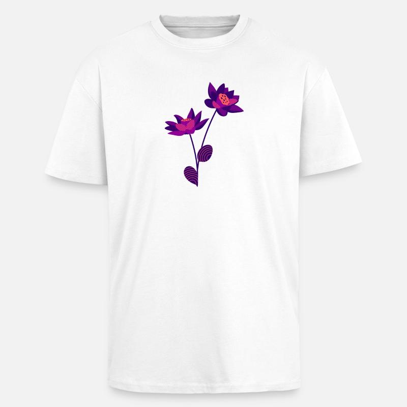 Fleur - T-shirt unisexe oversize épais - blanc