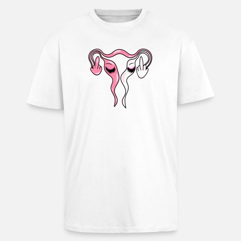 Eierstöcke / Gebärmutter mit Lashes - Oversized Heavyweight Unisex T-Shirt - Weiß