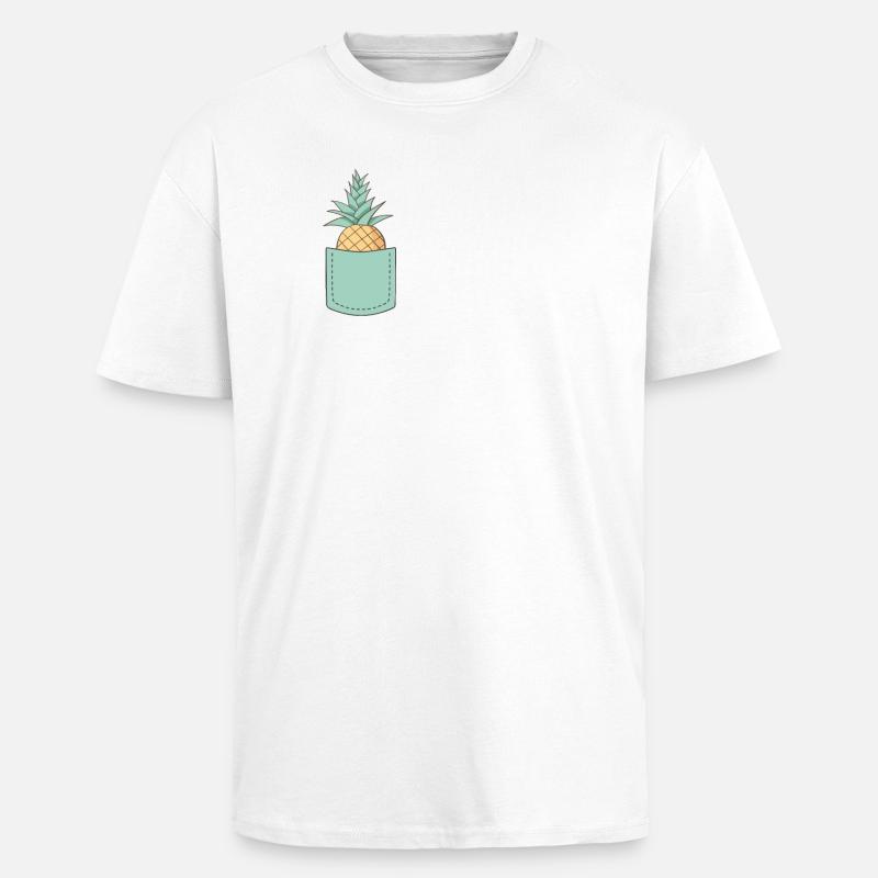 pocket pineapple - Unisex Oversized Heavyweight T-shirt - white