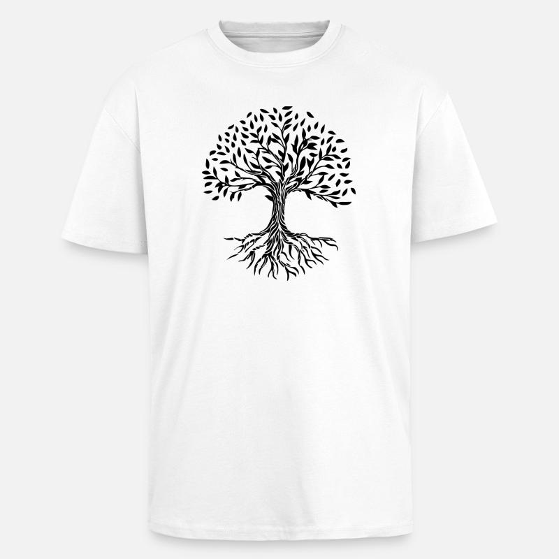 arbre - T-shirt unisexe oversize épais - blanc