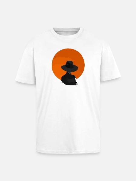 Woman with hat - Unisex Oversized Heavyweight T-shirt - white