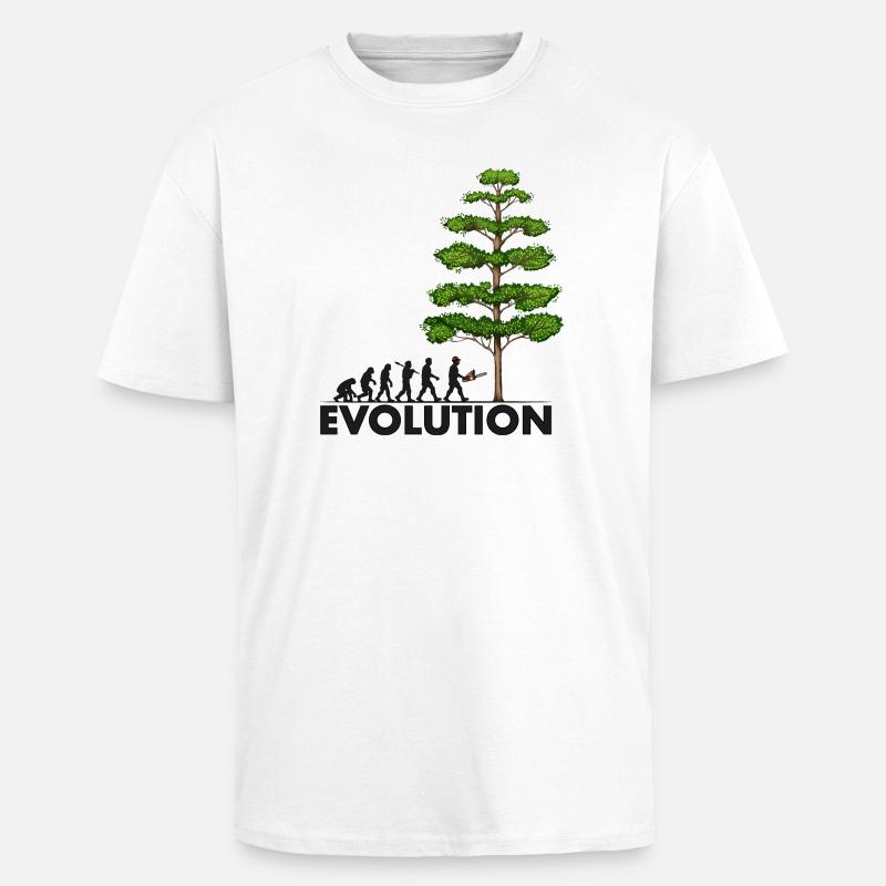 Tronçonneuse Evolution Grey Big Tree - T-shirt unisexe oversize épais - blanc